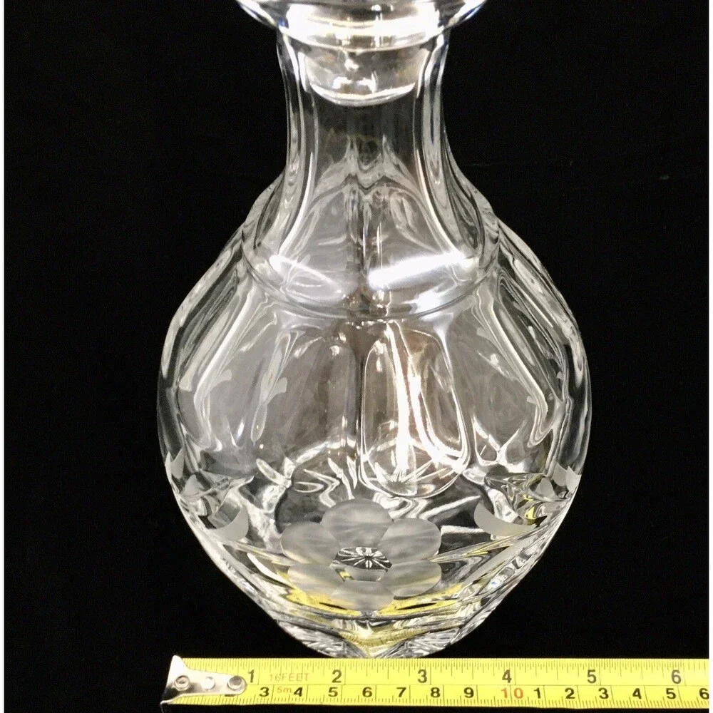 Gorham Crystal Wine Decanter 11” Tall “Spring Meadow” Clear